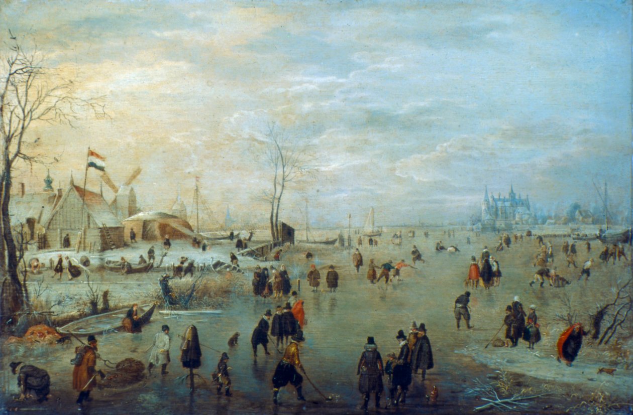 Paisagem de inverno, 1630-1634 de Hendrick Avercamp