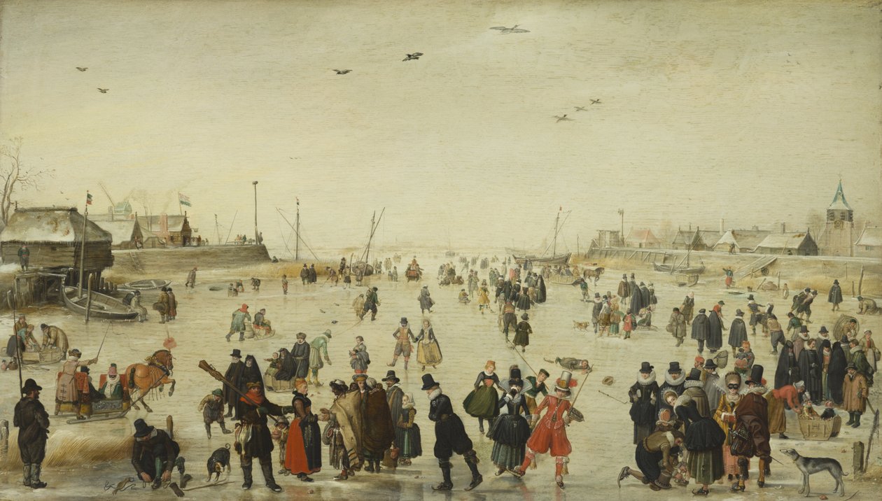 Cena de Inverno num canal gelado de Hendrick Avercamp
