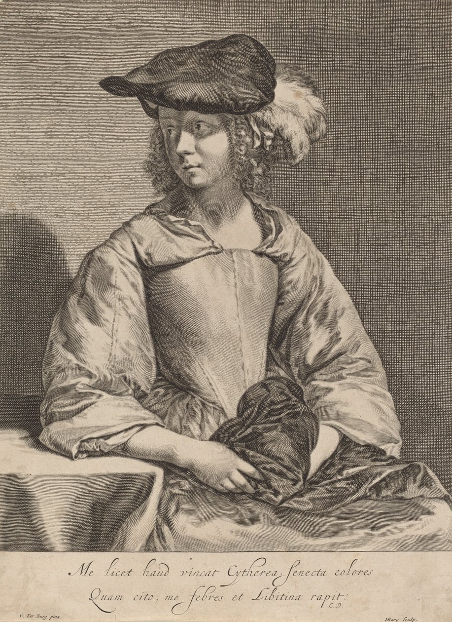 Garota de chapéu emplumado. de Hendrick Bary