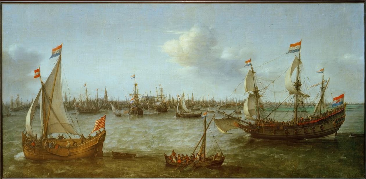 Vista do IJ em Amsterdã de Hendrick Cornelisz. Vroom