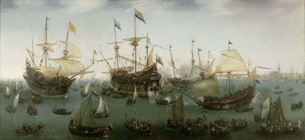 O regresso a Amesterdão da Segunda Expedição às Índias Orientais de Hendrick Cornelisz. Vroom