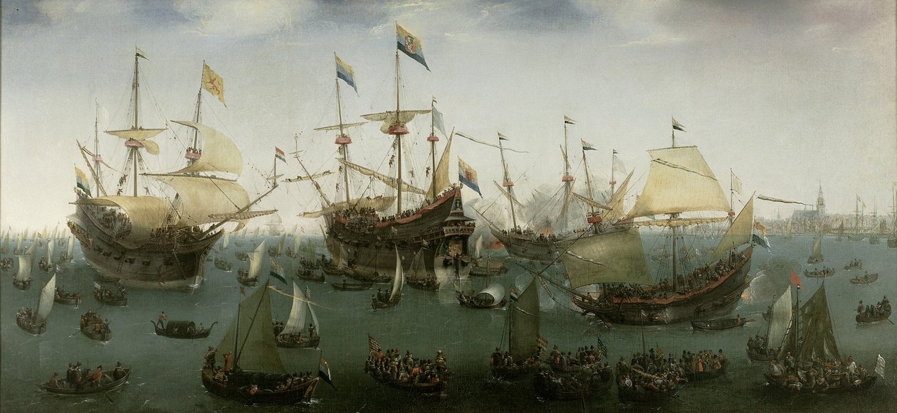 O Retorno a Amsterdã da Segunda Expedição às Índias Orientais, 19 de julho de 1599 de Hendrick Cornelisz. Vroom