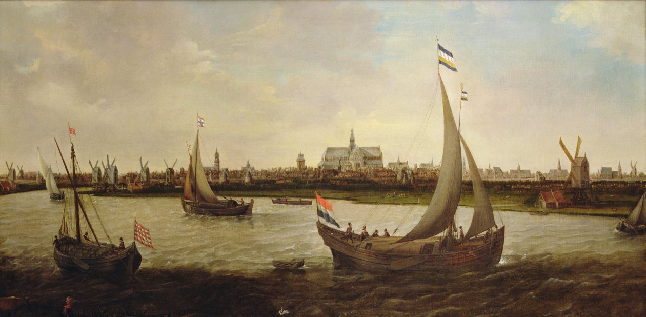 Vista de Haarlem do norte (óleo sobre tela) de Hendrick Cornelisz. Vroom