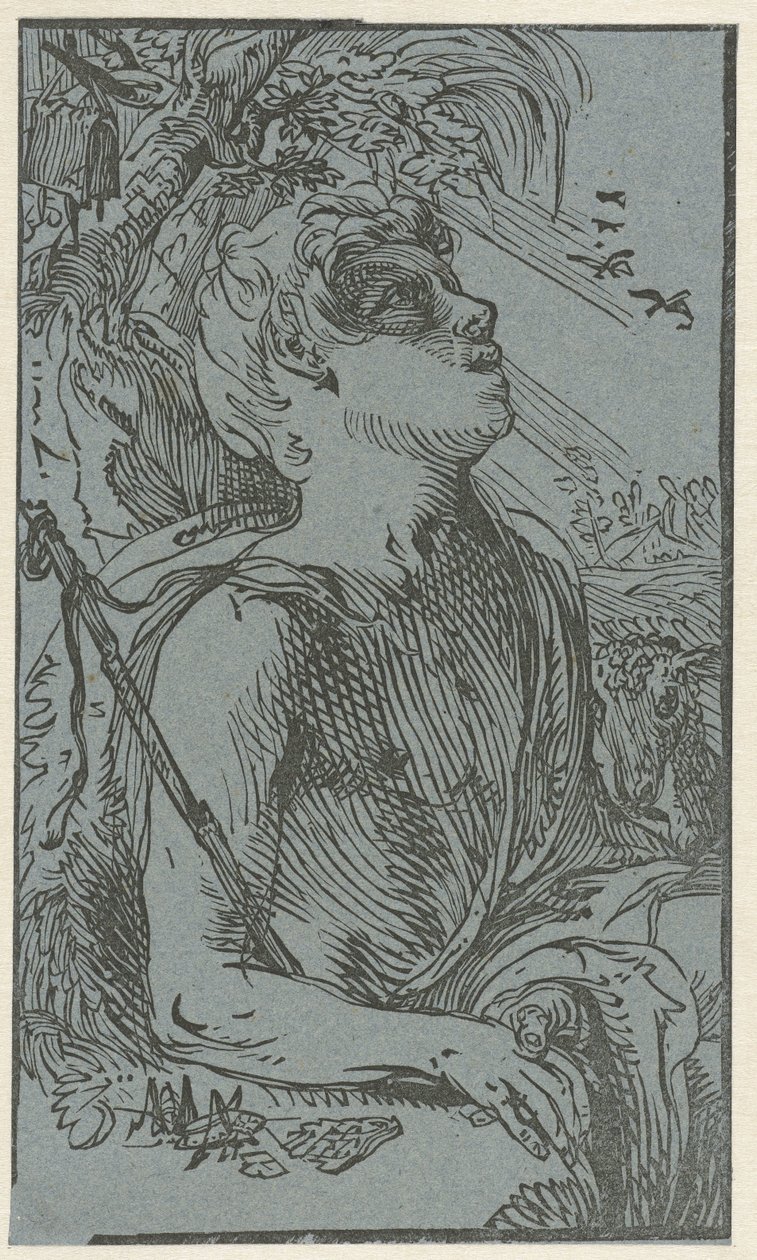 João Baptista no deserto de Hendrick Goltzius (attributed to)