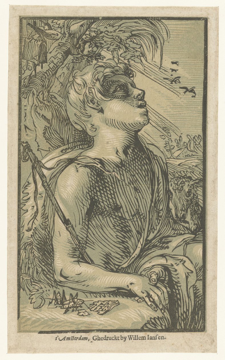 João Baptista no deserto de Hendrick Goltzius (attributed to)