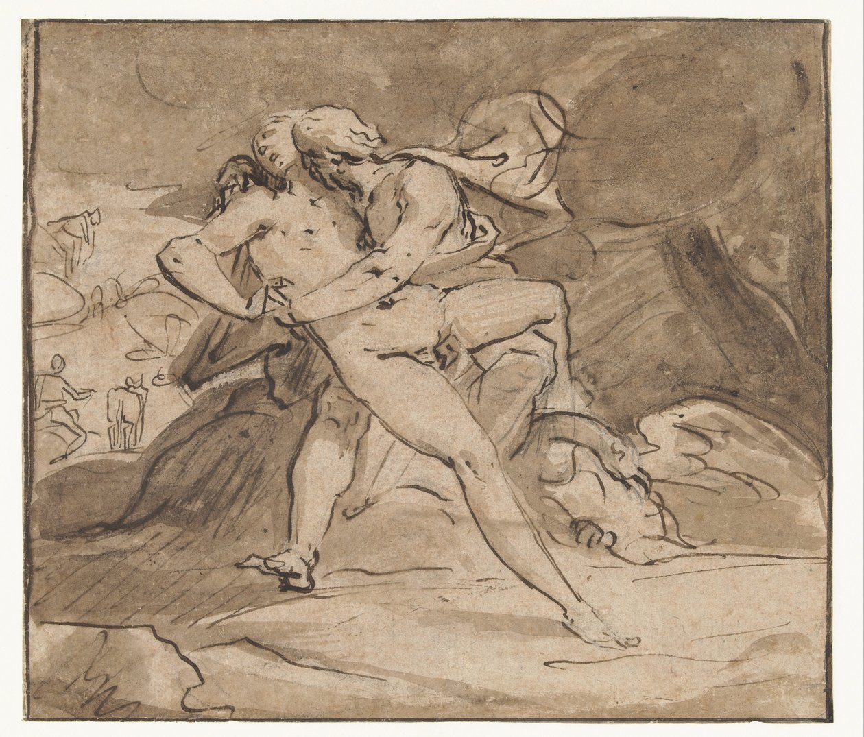 Júpiter abraça Io de Hendrick Goltzius (school of)