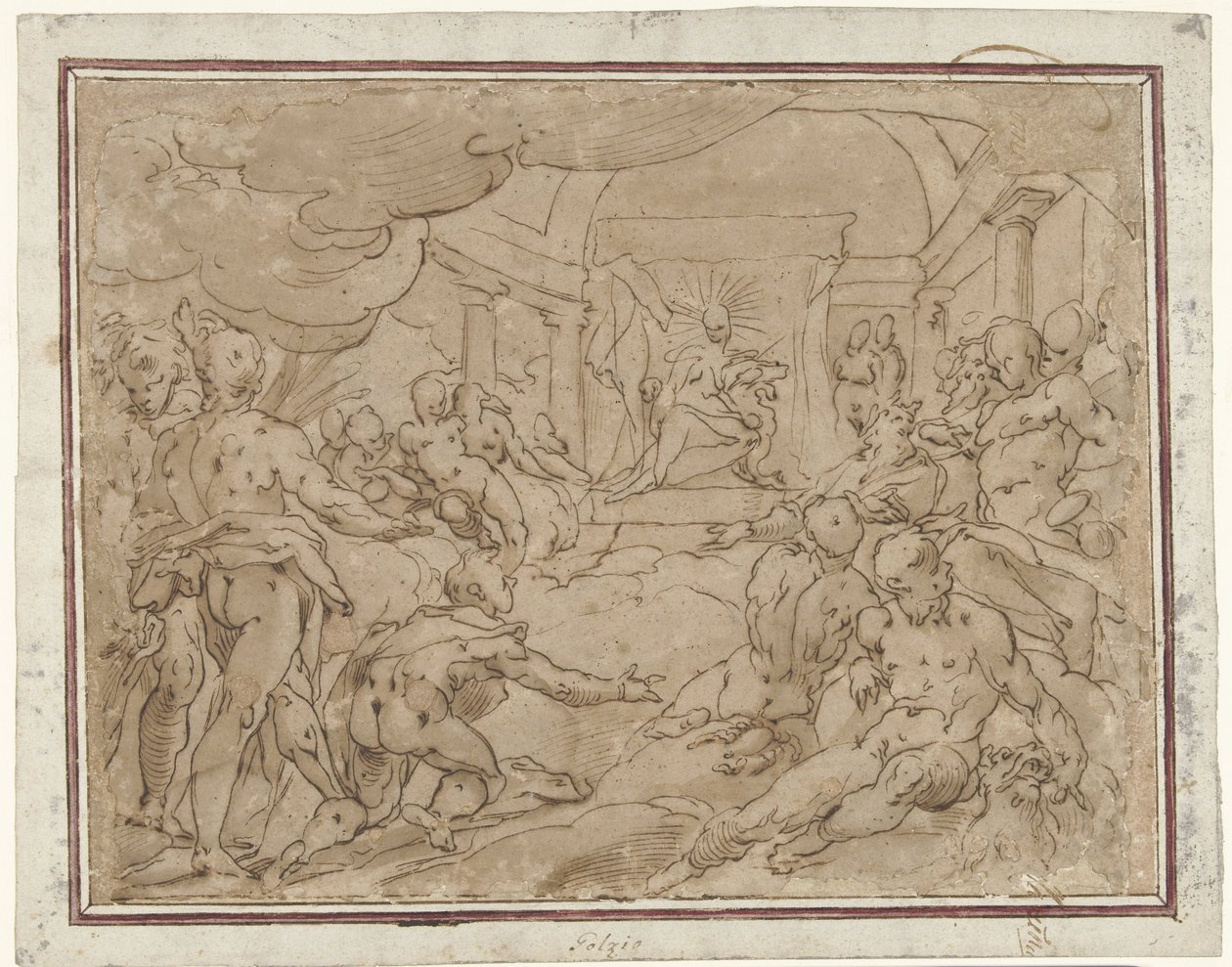 Phaëton pede carro solar à Apollo de Hendrick Goltzius (school of)