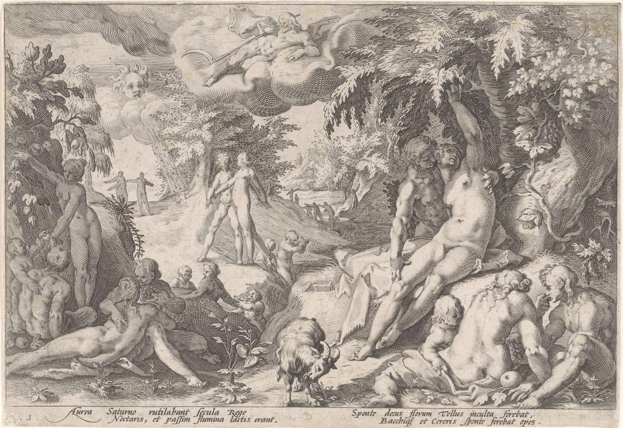 A idade de ouro Metamorfoses de Ovídio (título da série) de Hendrick Goltzius (workshop of)