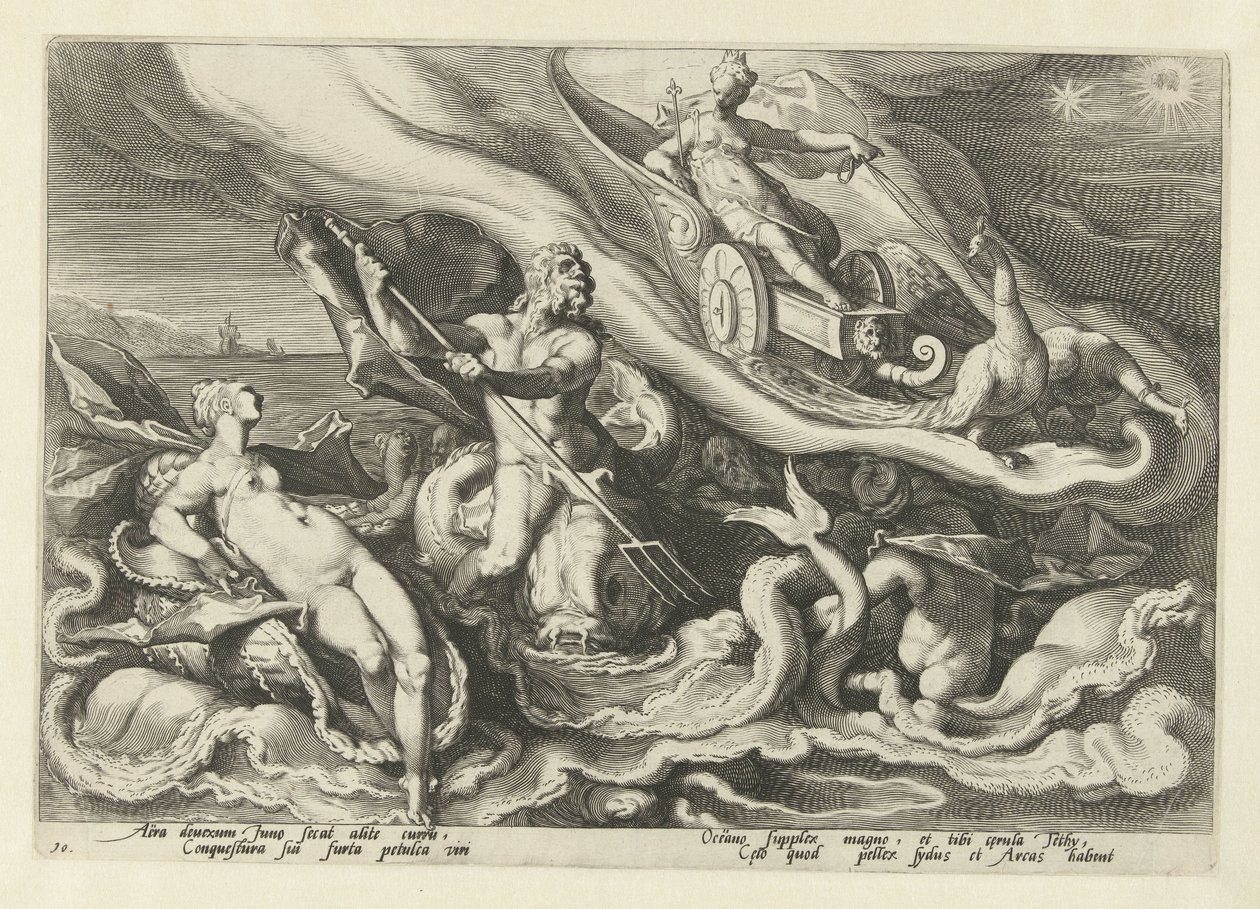 Juno queixa-se a Thetis e Oceanus
Metamorfoses de Ovid (título da série) de Hendrick Goltzius (workshop of)