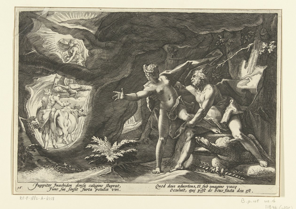 Júpiter atira-se a Io
Metamorfoses de Ovid (título da série) de Hendrick Goltzius (workshop of)