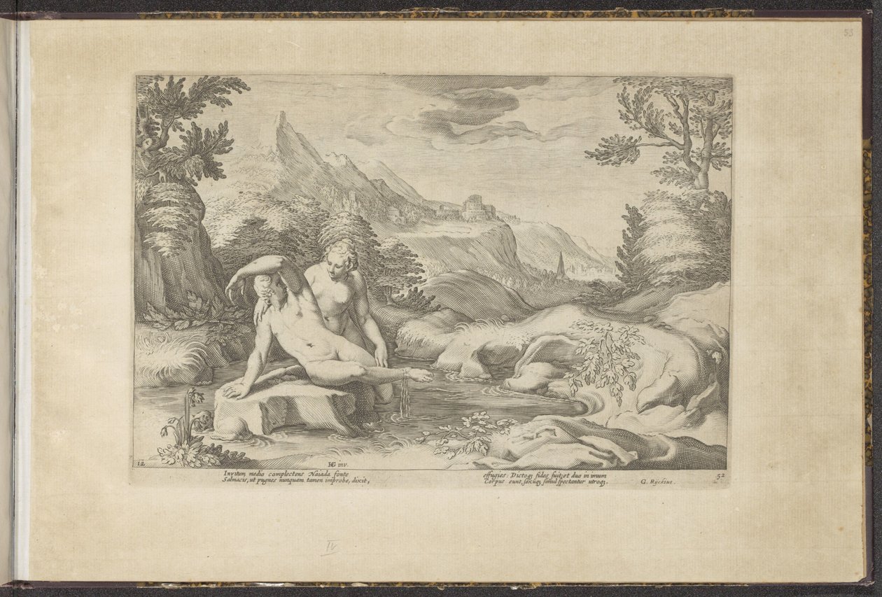 Salmacis e Hermaphroditus
Metamorfoses de Ovid (título da série)
Recriações de P. Ovidius Naso (título da série) de Hendrick Goltzius (workshop of)