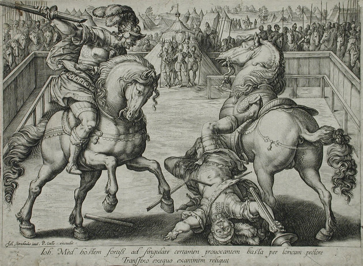 Um duelo a cavalo de Hendrick Goltzius