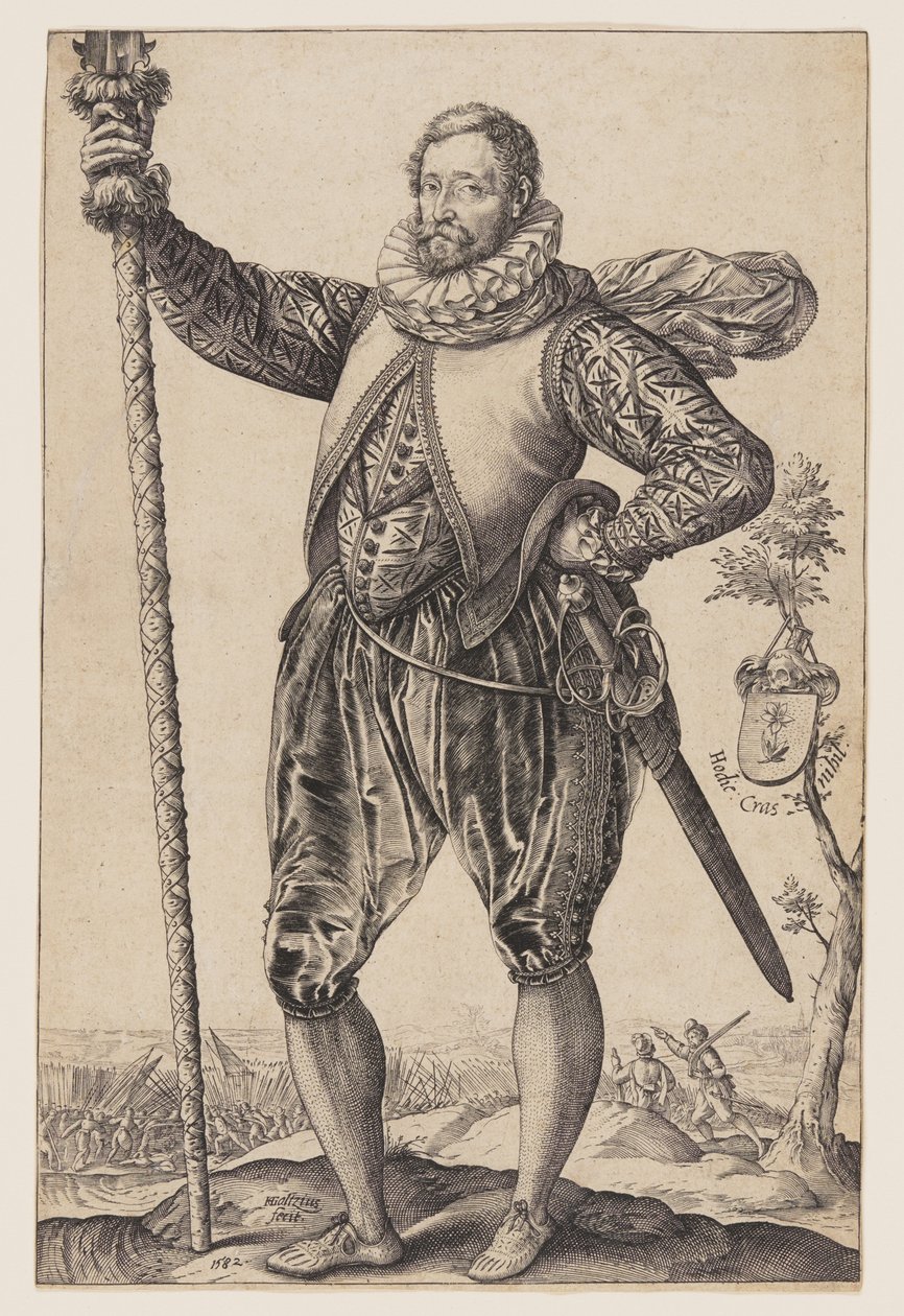 Um homem-pique virado para a esquerda de Hendrick Goltzius