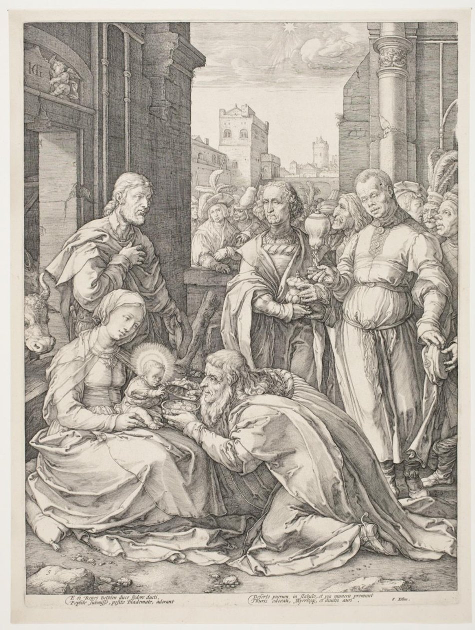 Adoração dos Magos de Hendrick Goltzius