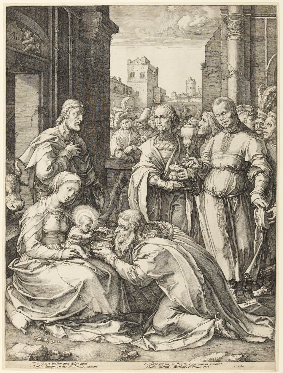 Adoração dos Magos de Hendrick Goltzius