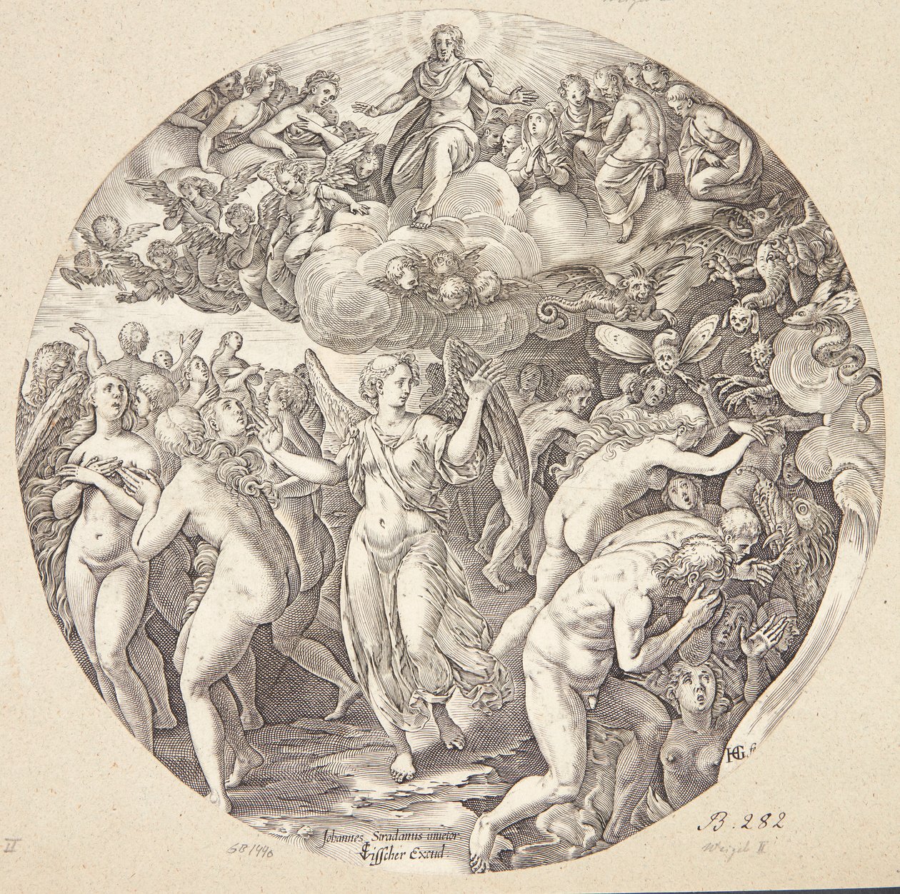 A separação dos salvos e dos condenados de Hendrick Goltzius