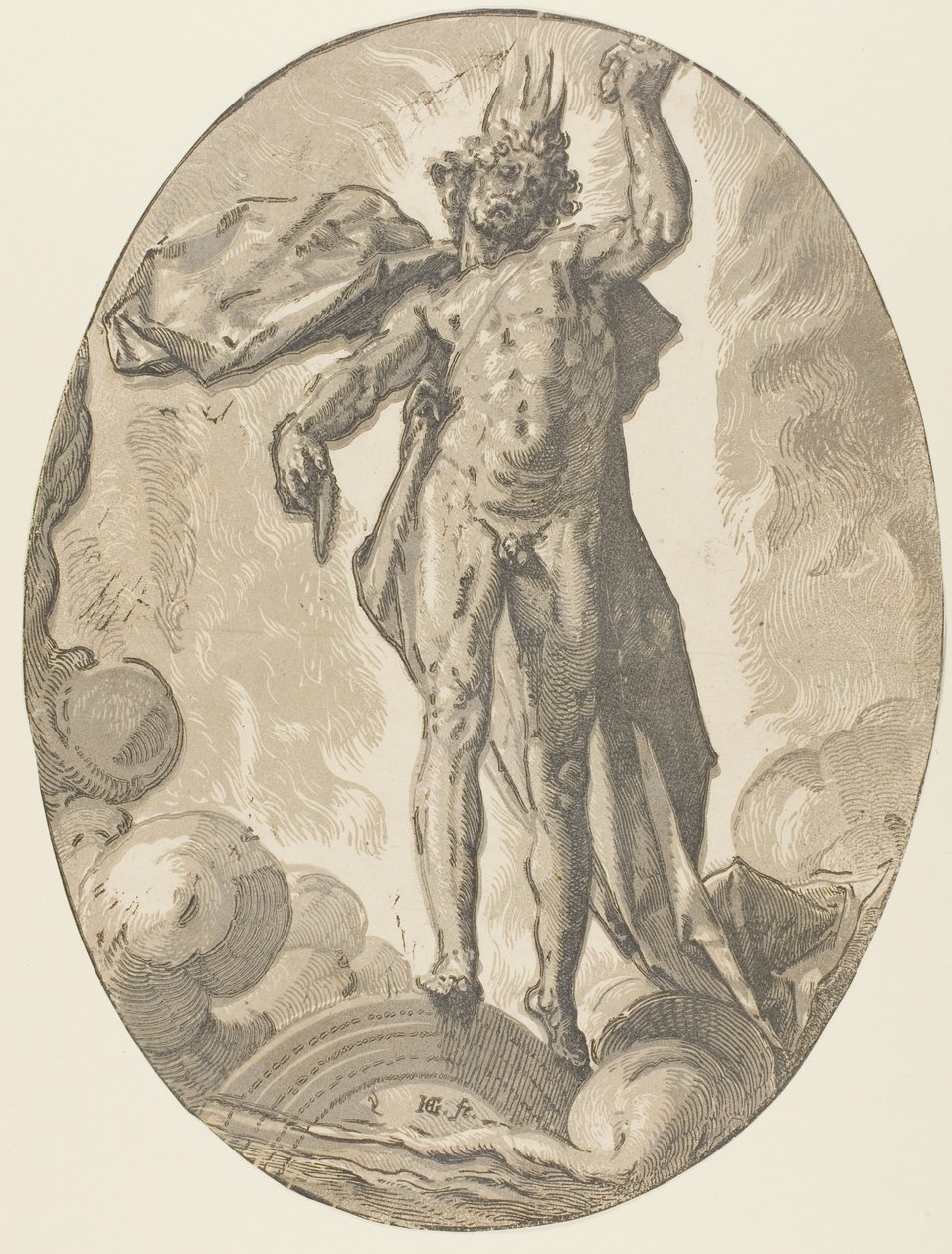 Aether, placa seis de Demogorgon and the Deities de Hendrick Goltzius