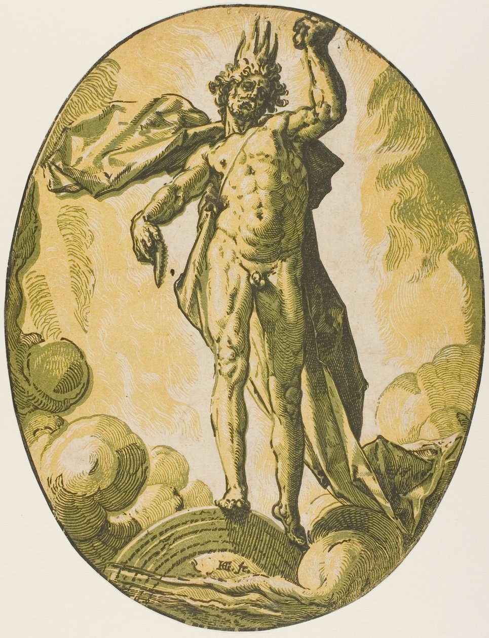 Aether, placa seis de Demogorgon and the Deities de Hendrick Goltzius