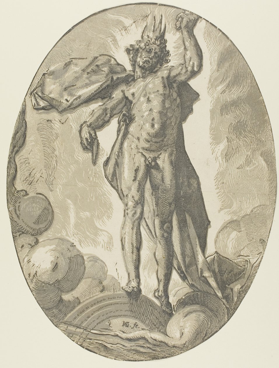 Aether, placa seis de Demogorgon and the Deities de Hendrick Goltzius