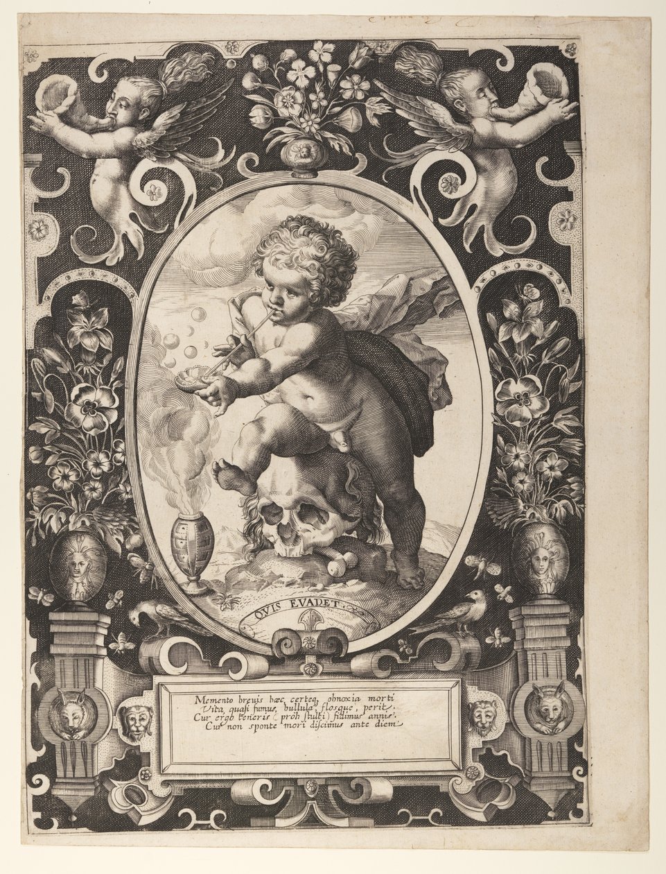 Alegoria da Transitoriedade (Quis Evadet) de Hendrick Goltzius