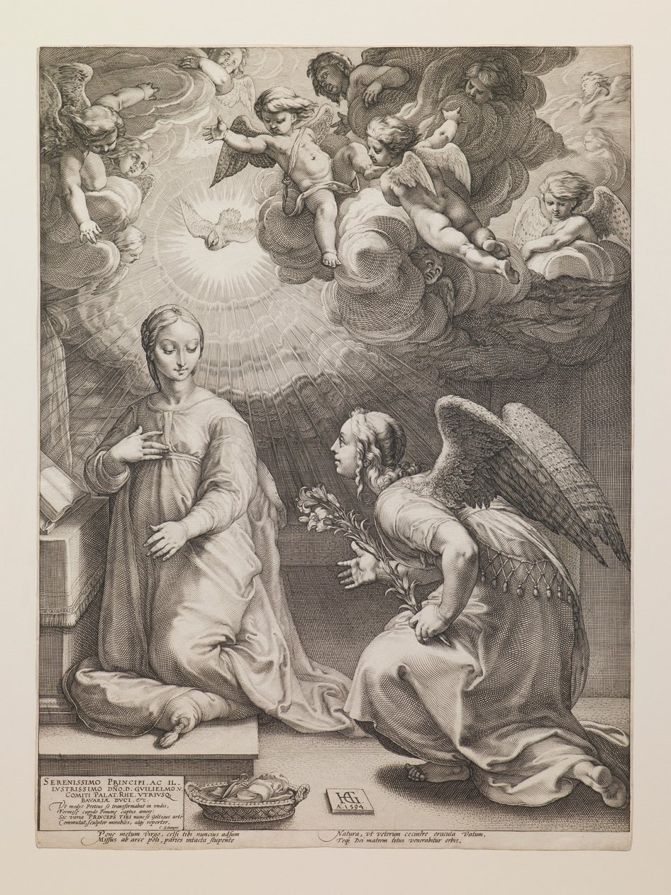 Anunciação, da série «A Vida da Virgem» de Hendrick Goltzius