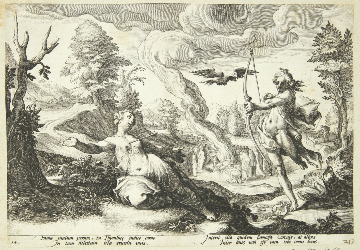 Apolo mata Koronis de Hendrick Goltzius