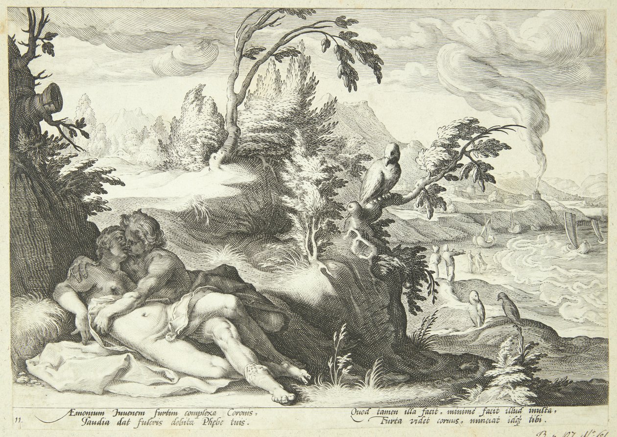 Apollon og Koronis de Hendrick Goltzius