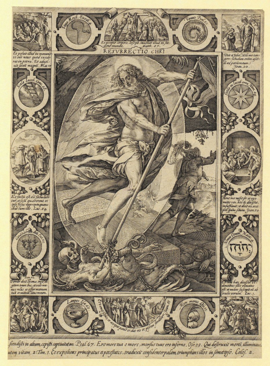 A Ressurreição de Cristo, folha 7 da série «A Vida de Cristo» de Hendrick Goltzius