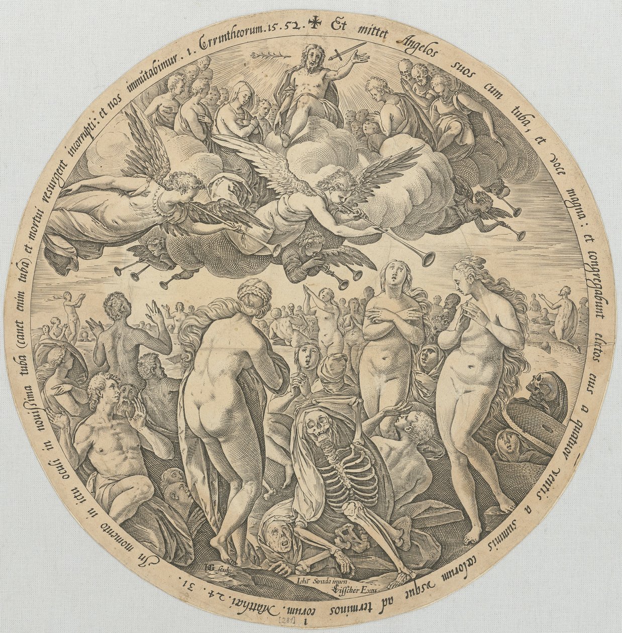 A Ressurreição dos Mortos, folha 1 da série «As Quatro Últimas Coisas» de Hendrick Goltzius