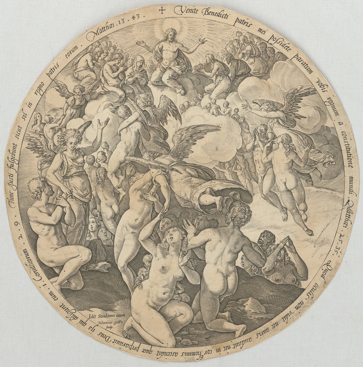 Ascensão dos Justos ao Céu, folha 3 da série «As Quatro Últimas Coisas» de Hendrick Goltzius