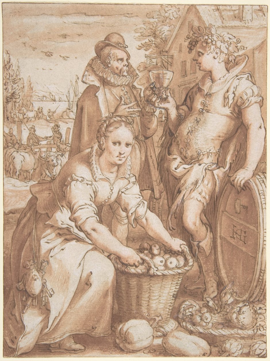Outono; Esboço para uma gravura de Hendrick Goltzius
