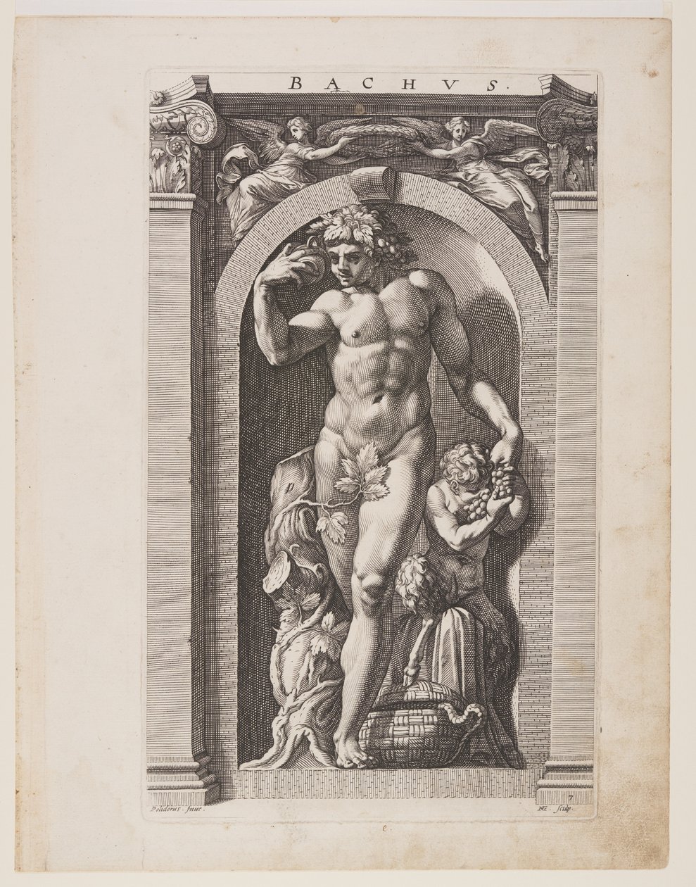 Baco, de Oito Deuses Pagãos de Hendrick Goltzius