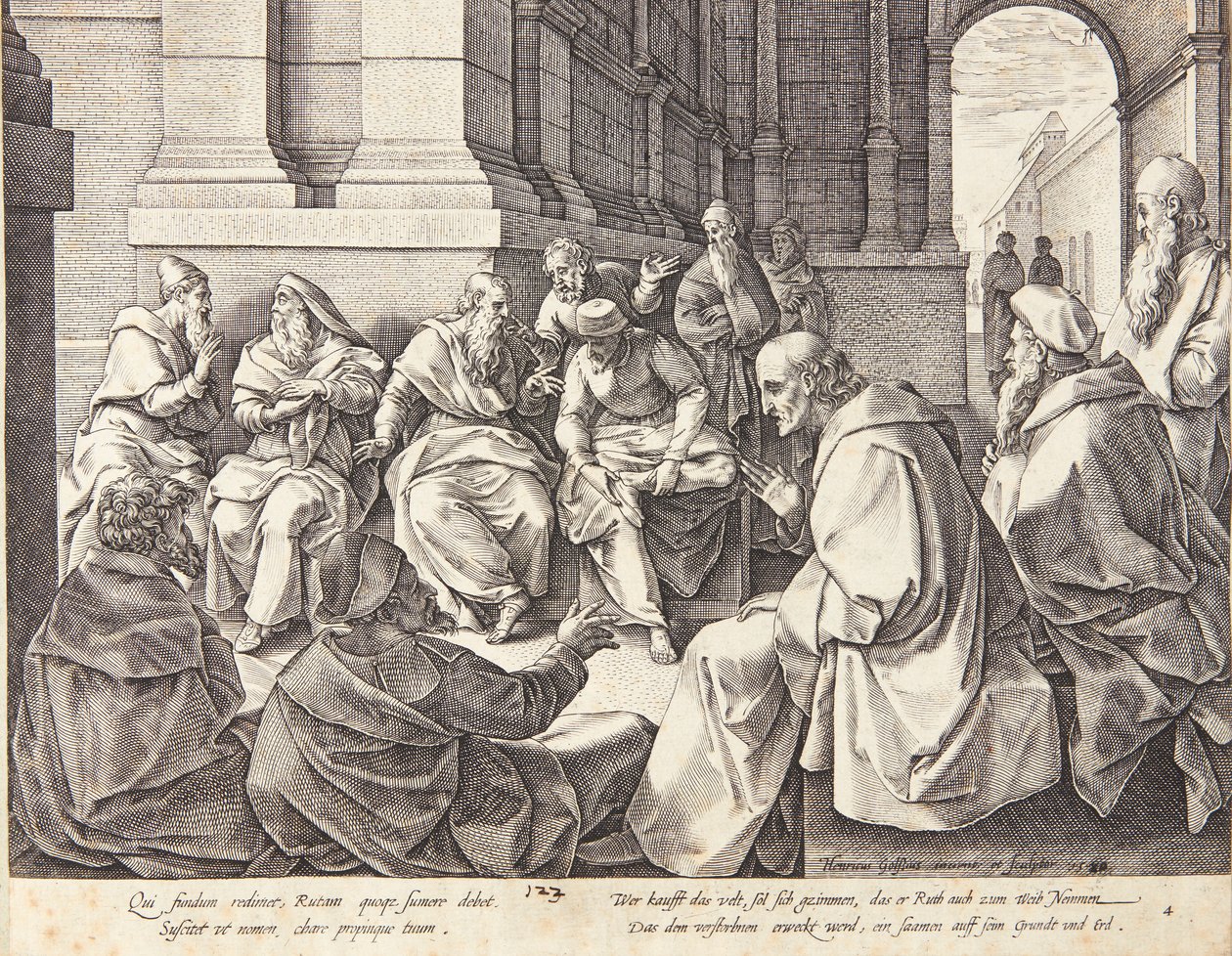Boaz e os dez anciãos de Hendrick Goltzius