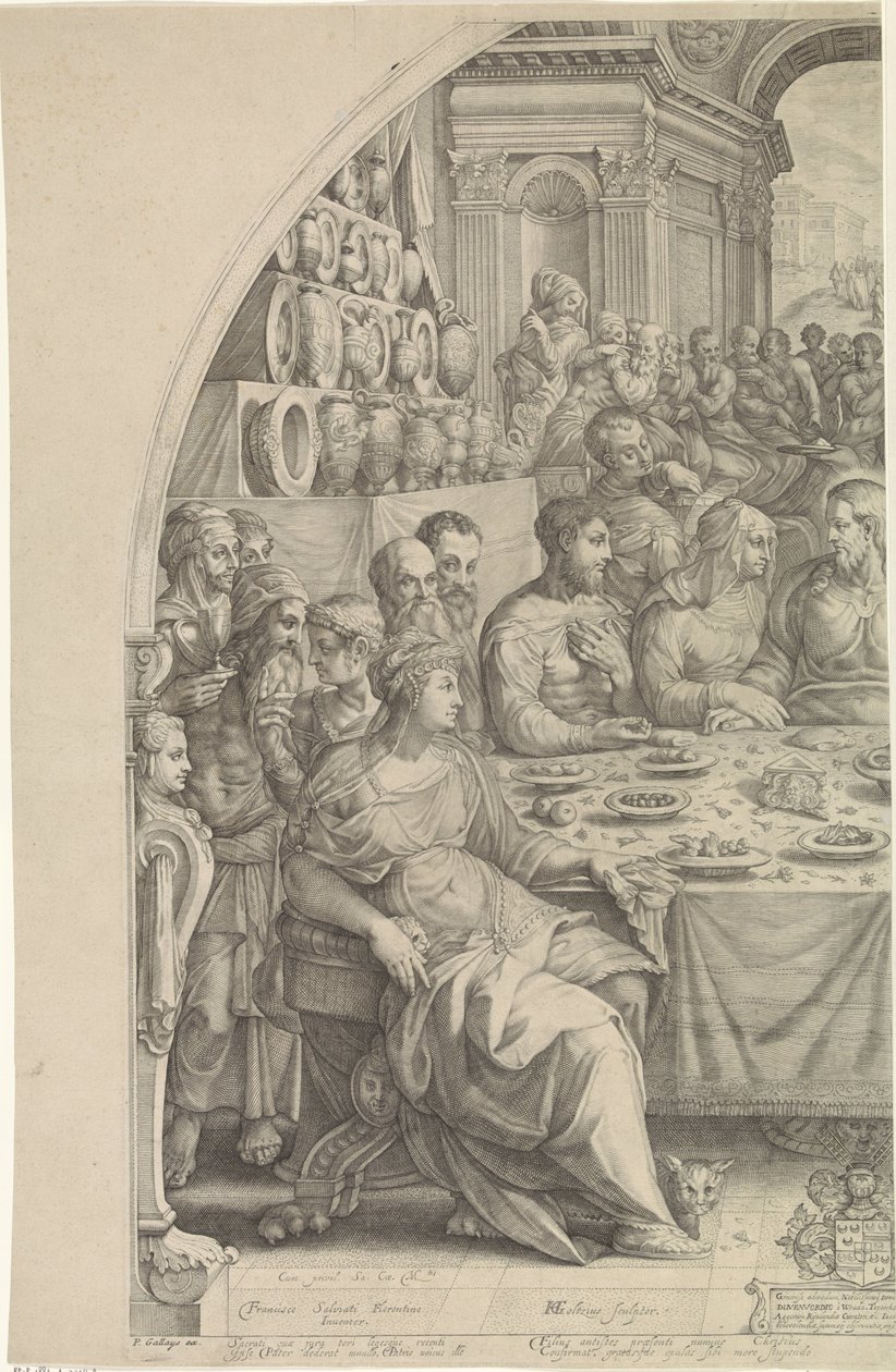 Casamento em Caná, página à esquerda de Hendrick Goltzius