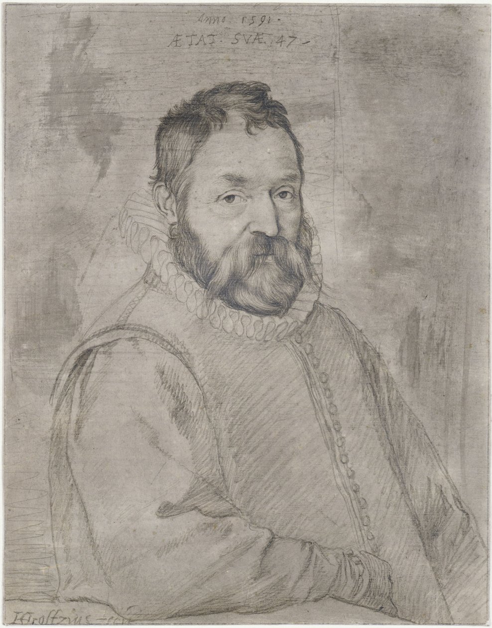 Retrato de busto de Federico Zuccari de Hendrick Goltzius