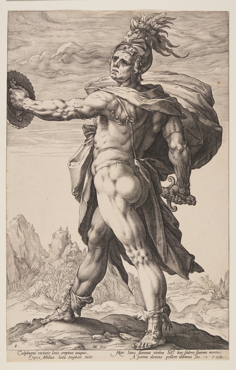 Calfúrnio, de Os Heróis Romanos de Hendrick Goltzius