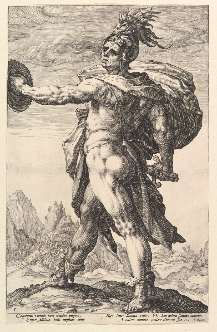 Calphurnius, de «Os Heróis Romanos» de Hendrick Goltzius