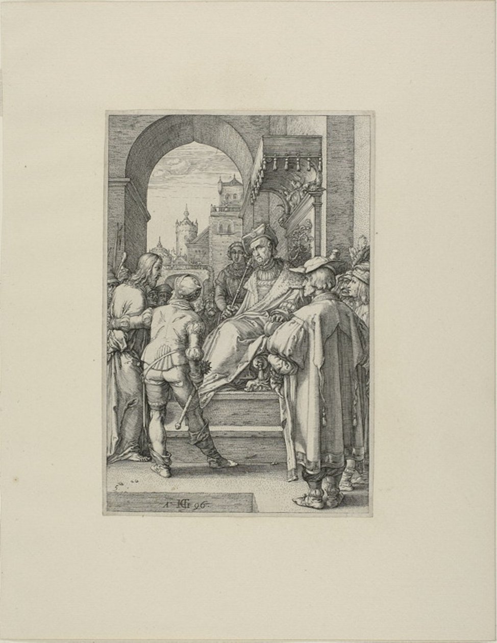 Cristo Diante de Pilatos, prato cinco da Paixão de Cristo de Hendrick Goltzius