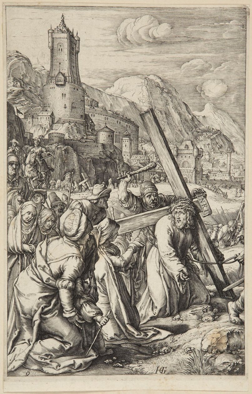 Cristo carregando a cruz de Hendrick Goltzius