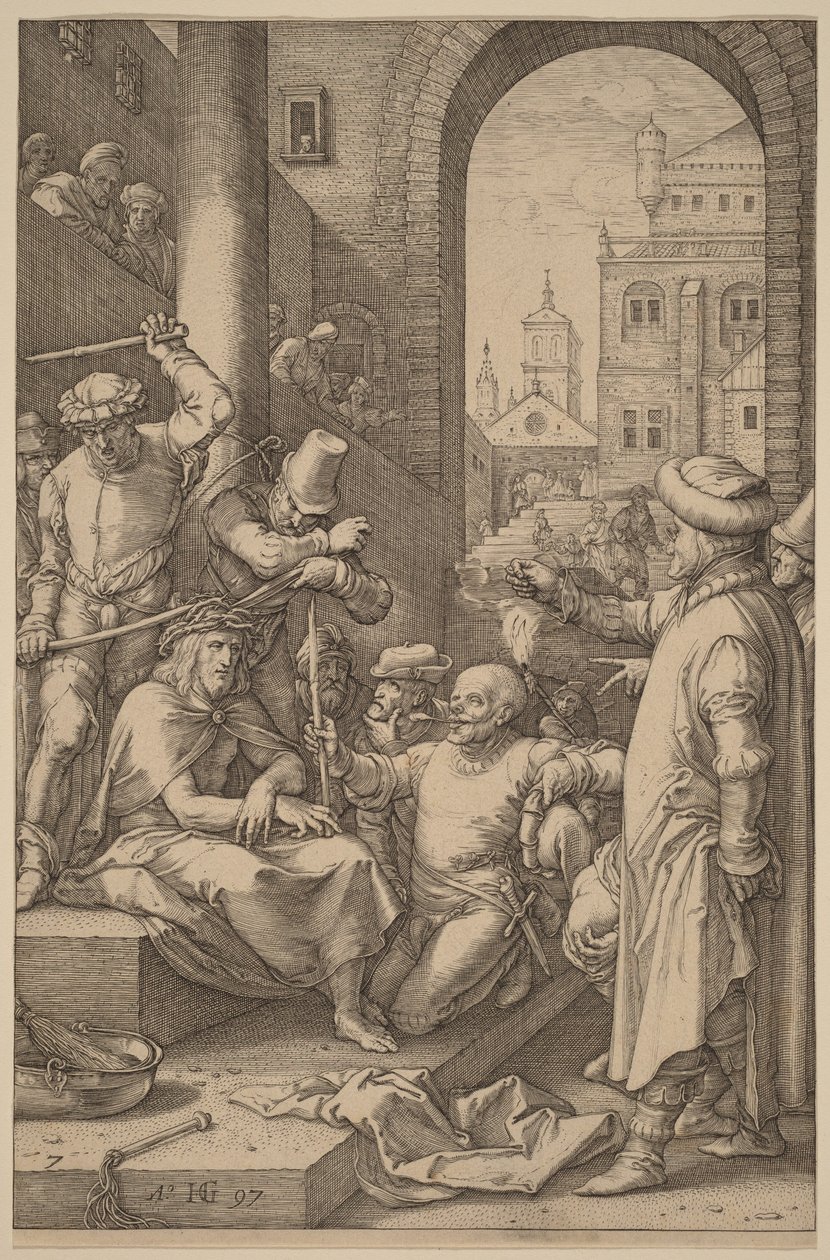 Cristo coroado de espinhos de Hendrick Goltzius