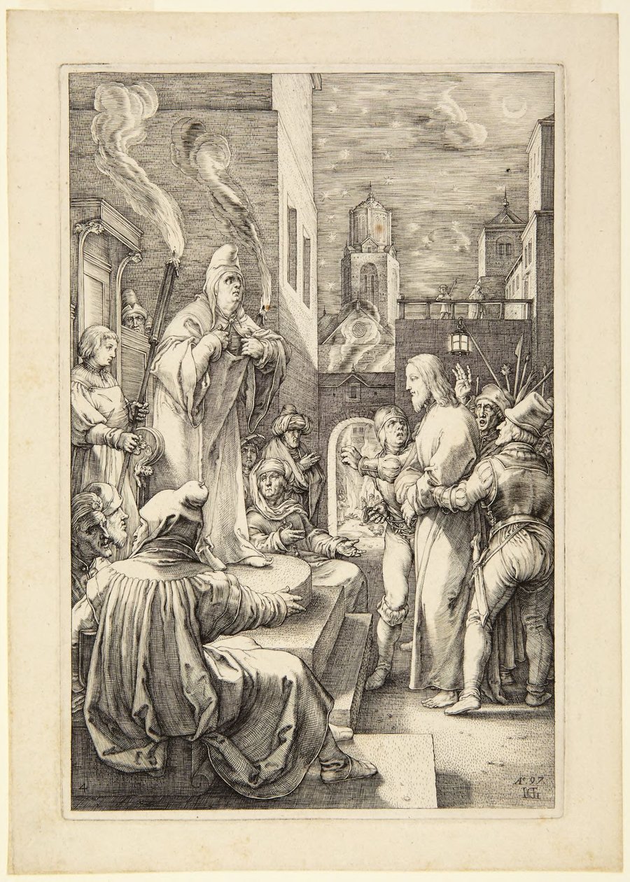 Cristo perante Caifás de Hendrick Goltzius