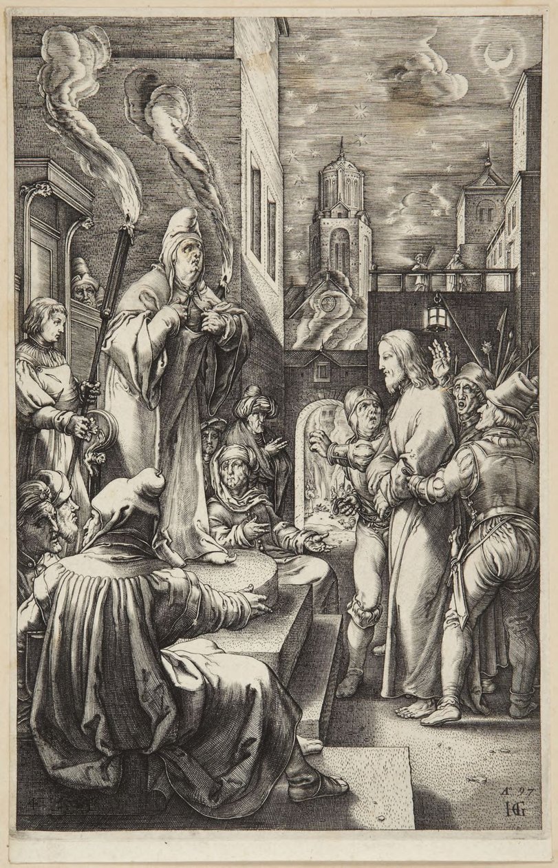 Cristo perante Caifás de Hendrick Goltzius