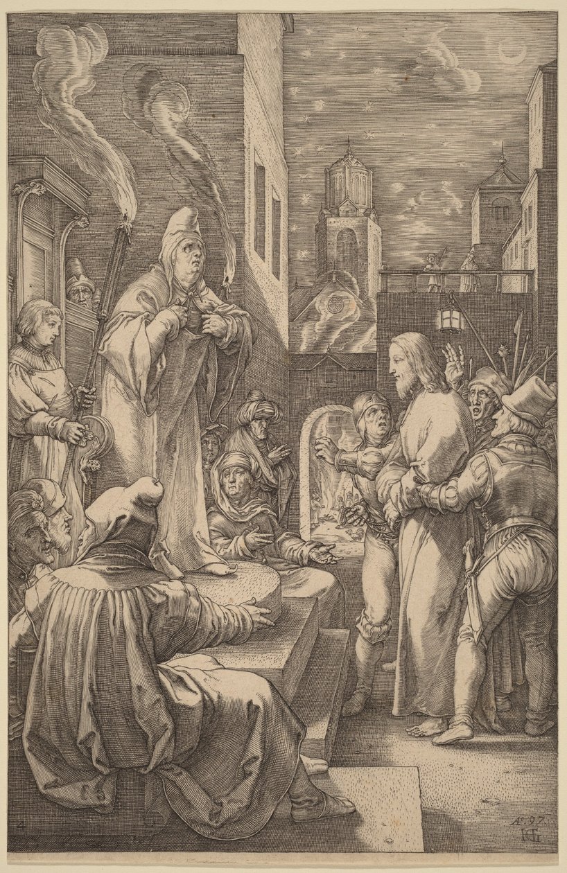 Cristo perante Caifás de Hendrick Goltzius