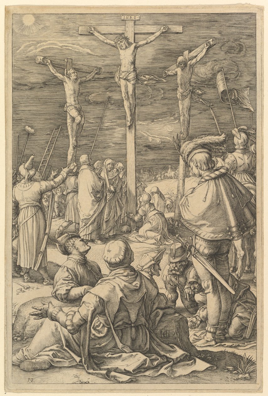 Cristo na Cruz, da obra «A Paixão de Cristo» de Hendrick Goltzius