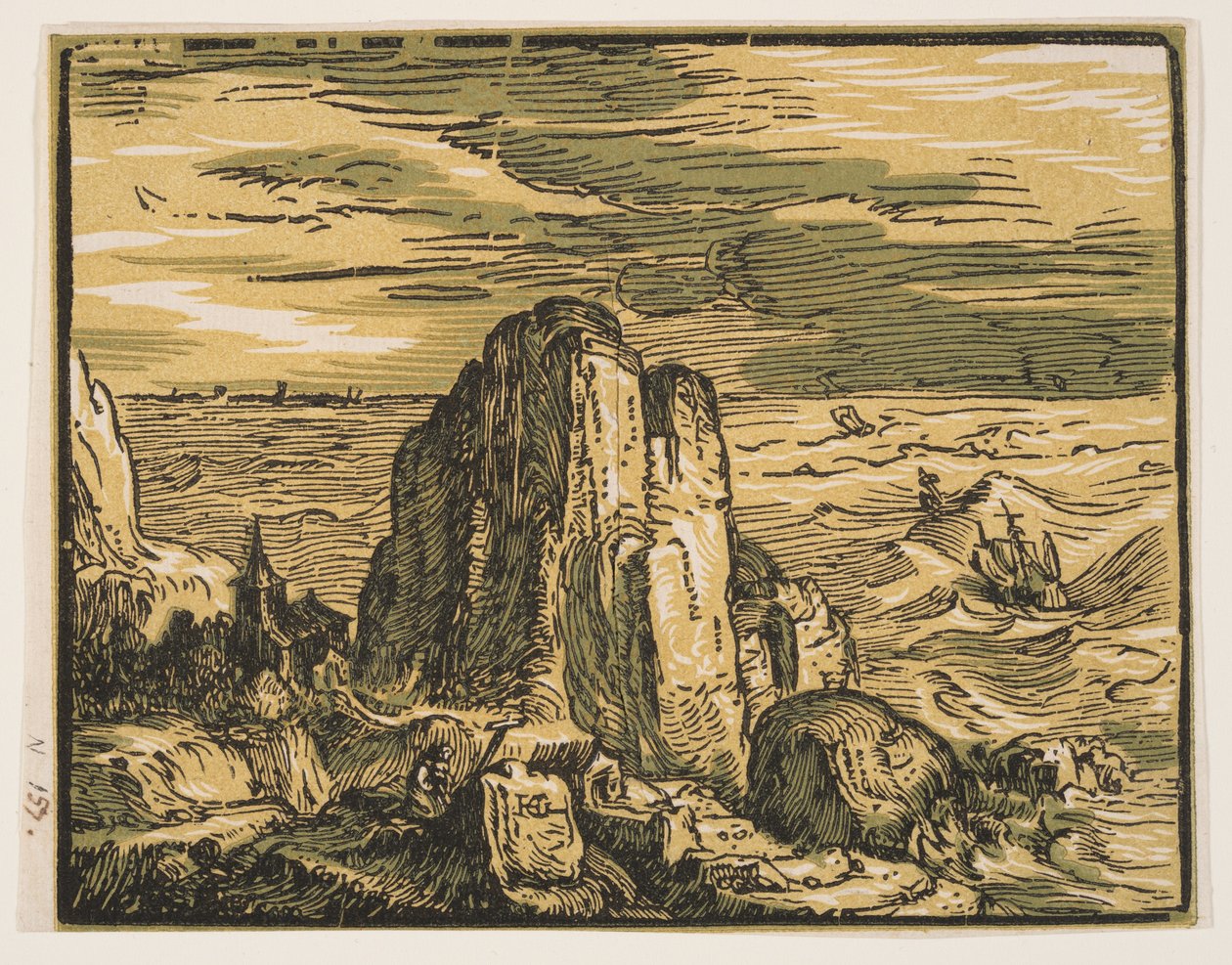 Falésia à beira-mar de Hendrick Goltzius