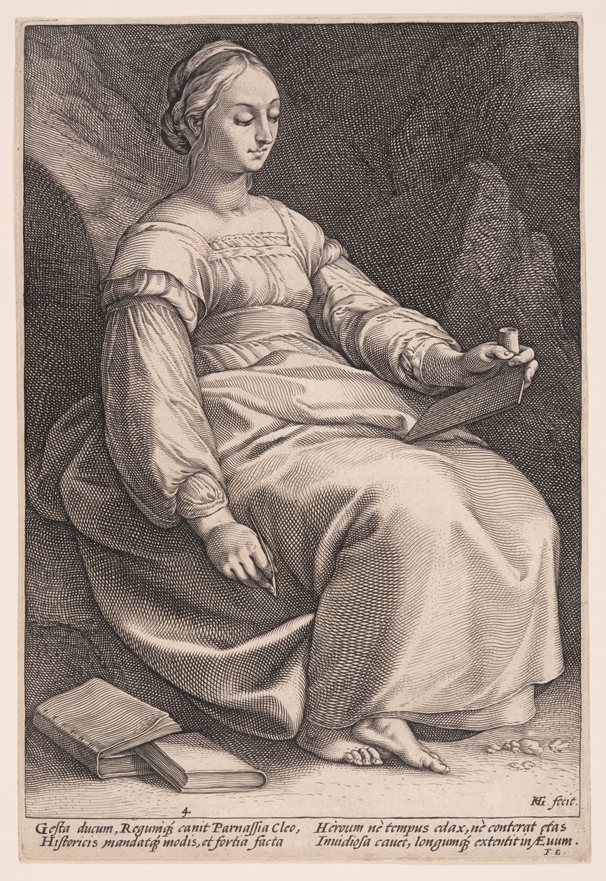 Clio, a Musa da História, de As Nove Musas de Hendrick Goltzius