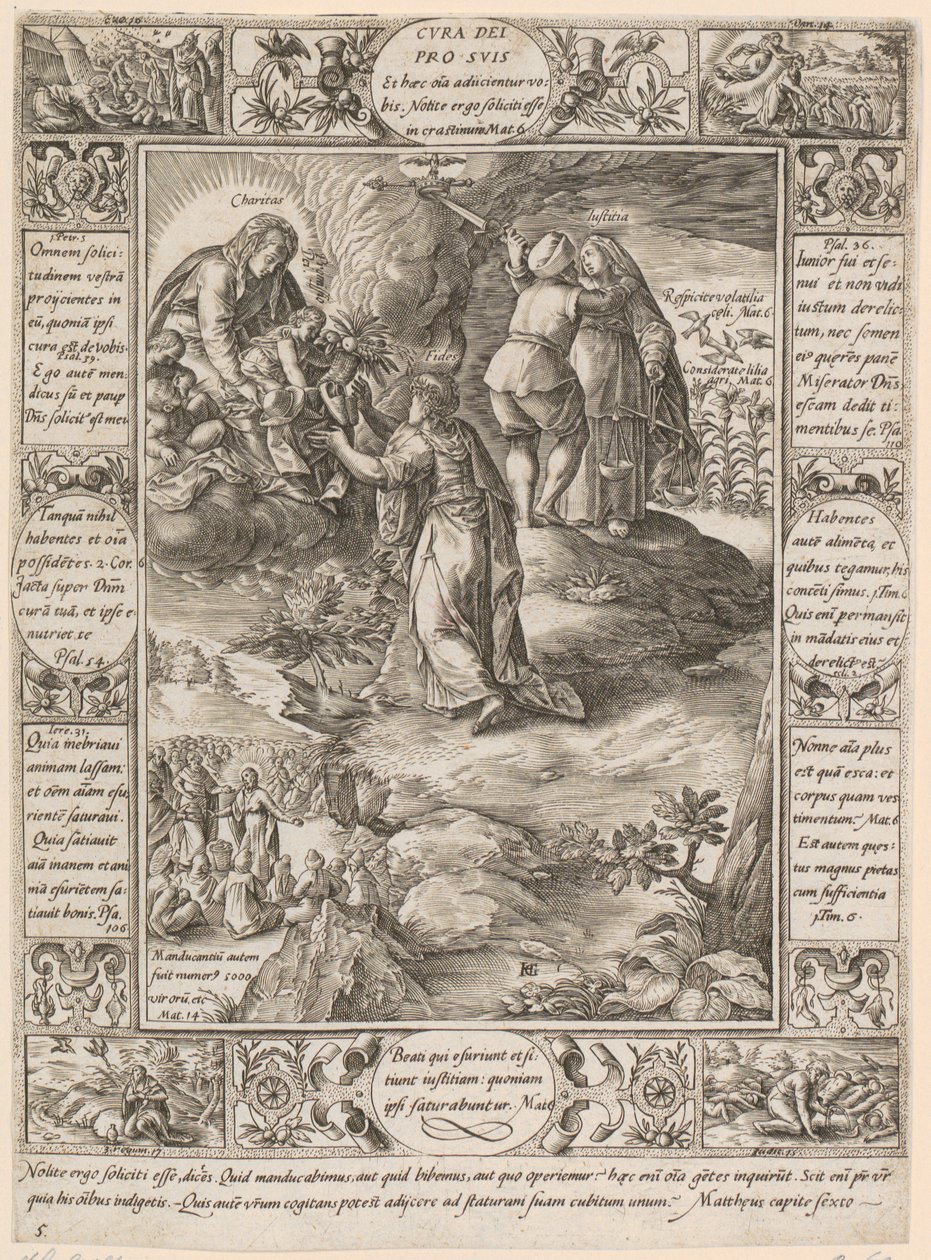 Cura dei pro suis, estampa 5 da série «Alegorias da fé cristã» de Hendrick Goltzius