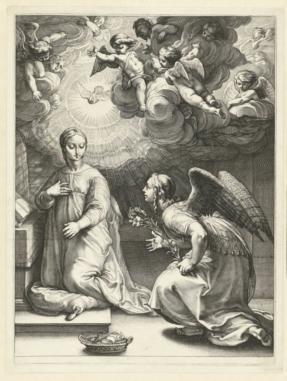 A Anunciação
O início da vida de Maria (título da série)
Obras-primas (título da série) de Hendrick Goltzius