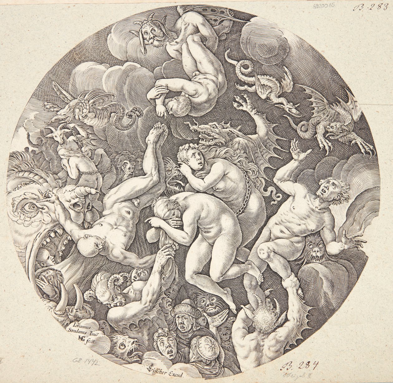 A queda dos condenados de Hendrick Goltzius