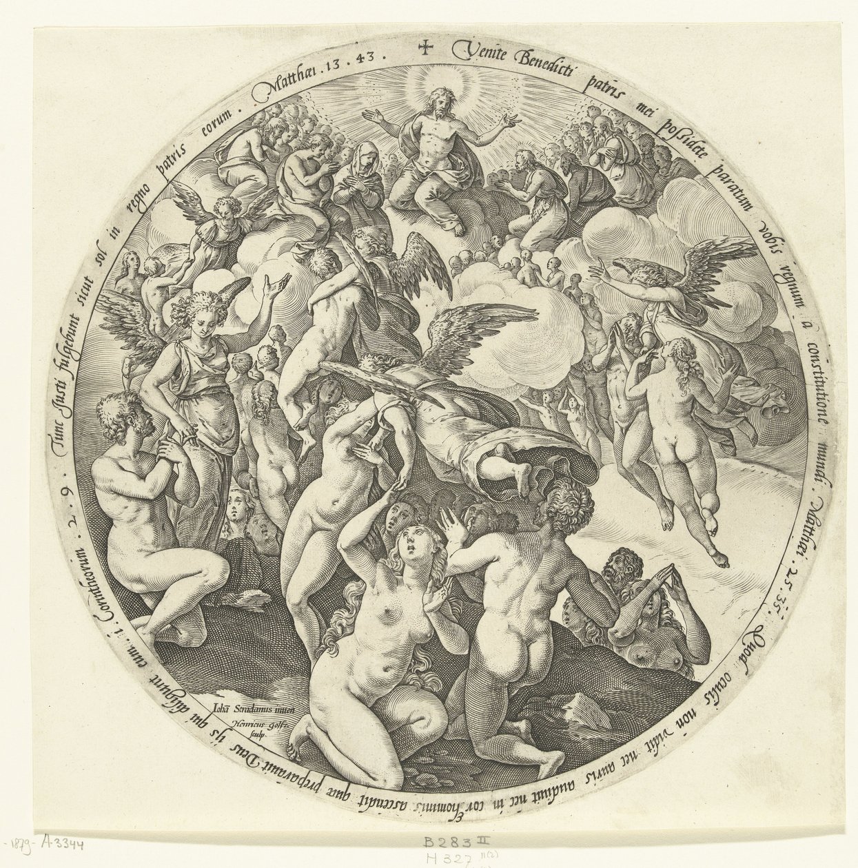 Os abençoados são recebidos no céu
O Juízo Final (título da série) de Hendrick Goltzius